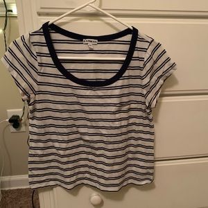 cropped t w/ stripes